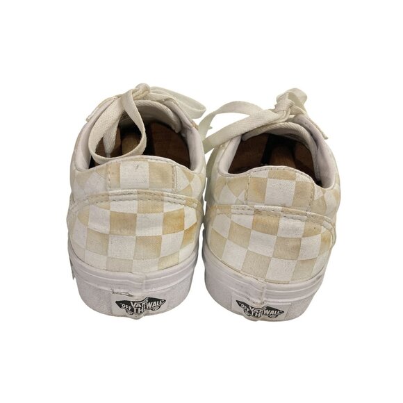 Vans Women's Size 6.5 Beige White Checkerboard Canvas Old Skool Sneakers - Picture 4 of 8